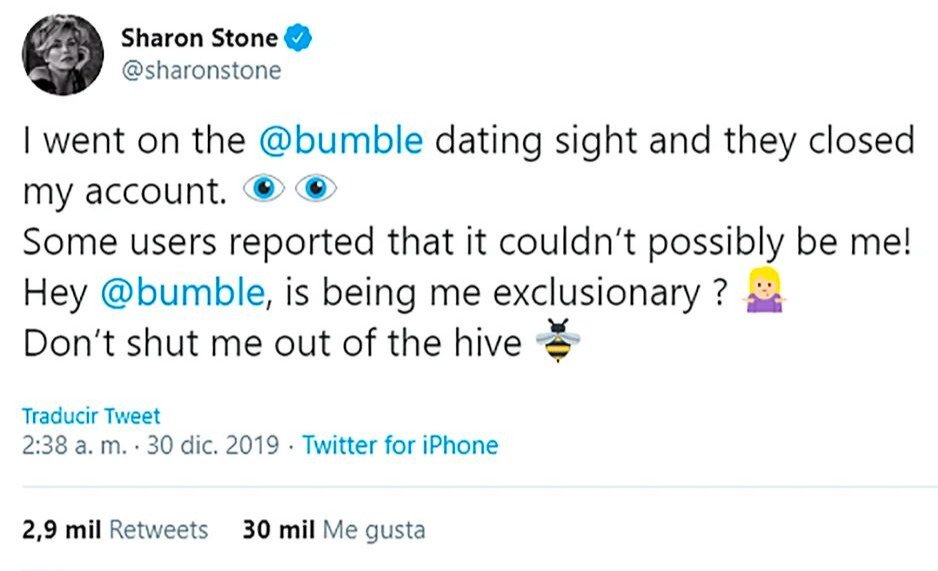 Sharon Stone se une a Tinder y otras apps de citas en busca del verdadero amor